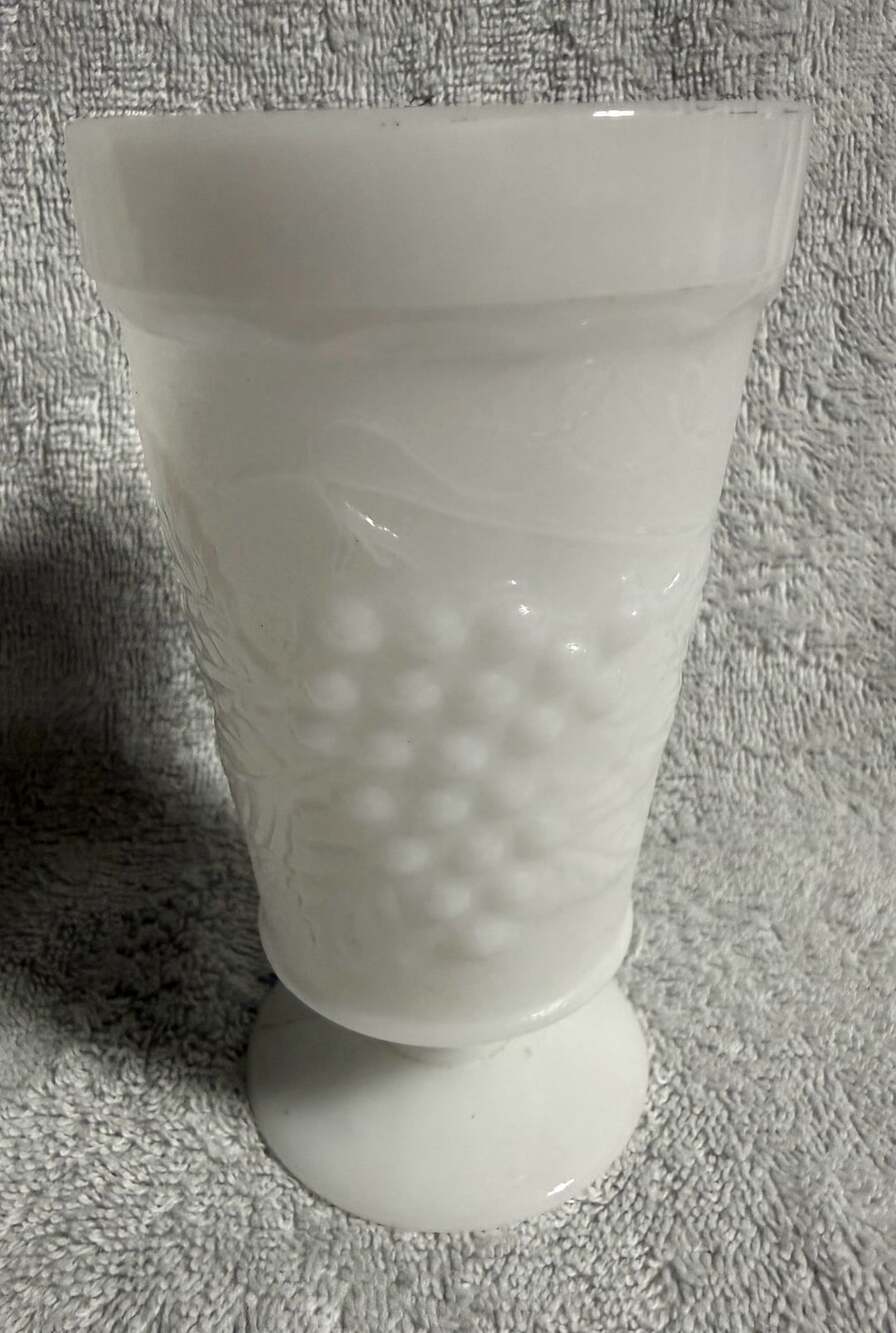 Anchor Hocking White Milk Glass Footed Tumbler